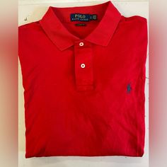 Nwot Polo By Polo Ralph Lauren Red Color Message With Any Questions Thanks For Viewing Classic Red Fitted T-shirt, Red Cotton Polo Shirt, Red Cotton Polo Shirt For Spring, Casual Red Top With Collar, Classic Fitted Red Top, Classic Red Polo Collar Shirt, Classic Fitted Red T-shirt, Classic Red Polo Collar T-shirt, Red Long Sleeve Polo Shirt For Summer