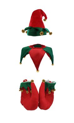 New! Adult Clown Elf Jester Hat Collar Shoes Accessories Set Costume 3 Piece Kit was just added to eBay. Check it out! #eBay #eBaySeller Work Holiday Party, Jester Hat, Red And Green Christmas, Elf Hat, Red Felt, Work Party, Accessories Set, Costume Hats, Felt Fabric