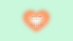 a heart shaped calendar with the date august 2012