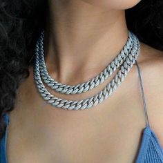 Silver Chains For Women, Diamond Cuban Link Chain, Cuban Choker, Cuban Chains, Gold Cuban Link Chain, Urban Jewelry, Cuban Link Necklace, Expensive Jewelry Luxury, Cuban Link Chain Necklaces