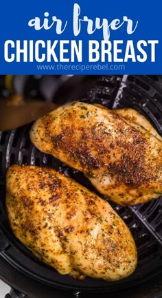 This Air Fryer Chicken Breast is perfectly seasoned and incredibly juicy! It is golden and crispy on the outside and SO flavorful! #chicken #airfryer #recipes #airfryerrecipes Air Fryer Stuffed Chicken Breast, Air Fryer Stuffed Chicken, Air Fryer Chicken Breast, Air Fryer Recipes Chicken Breast, Amazing Chicken, Stuffed Chicken Breast, Easy Chicken Breast, Air Fryer Oven Recipes, Fried Chicken Breast