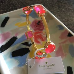 Ksny Bangle Bracelet Trendy Kate Spade Party Jewelry, Trendy Kate Spade Jewelry For Party, Adjustable Metal Bracelet By Kate Spade, Chic Adjustable Kate Spade Jewelry, Kate Spade Bangle Bracelets For Party, Adjustable Pink Kate Spade Bracelet, Adjustable Pink Kate Spade Bracelets, Trendy Kate Spade Bracelet, Kate Spade Party Bangle