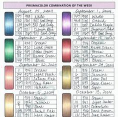 the color chart for different colored threads