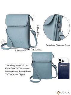 Bird in Bag - Womens Small PU Leather Crossbody Bag with Shoulder Strap - Blue, Cell Phone Purse and Wallet Versatile Blue Portable Shoulder Bag, Blue Versatile Travel Bag, Versatile Blue Bag, Blue Travel Pouch Phone Bag, Portable Blue Crossbody Phone Bag, Blue Travel Phone Pouch Bag, Versatile Blue Phone Bag, Blue Travel Phone Bag, Versatile Portable Blue Phone Bag