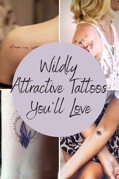 there are many tattoos on this woman's upper arm and lower arm, with the words wildly attractive tattoos you'll love