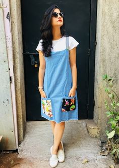 Light Blue Denim Dungaree Dungarees Outfits, Denim Dungaree Dress, Denim Dungaree, Western Wear Outfits, Dungaree Dress, Salwar Kamiz