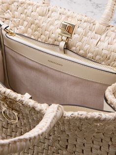 FERRAGAMO Studio raffia tote | NET-A-PORTER Elegant Straw Bag With Rolled Handles For Vacation, Luxury Straw Beach Bag With Rolled Handles, Luxury Straw Bag With Rolled Handles For Beach, Elegant Basket Straw Bag With Rolled Handles, Elegant Straw Bags With Rolled Handles, Luxury Woven Straw Bag In Natural Color, Luxury Summer Straw Bag With Rolled Handles, Elegant Beige Straw Bag With Rolled Handles, Luxury Woven Straw Bag With Top Handle