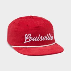 We referenced our favorite vintage hat designs and styles to create this simple – yet statement – corduroy Louisville hat. Featuring the comfort of a dad hat and the structure of a snapback, this is a classic, cool Cards cap. Each corduroy hat is adjustable, and size ranges from cap sizes 7 to 7 3/4 (56 to 62 cm). Hats are 8cm from the top of the bill to the point of the crown. Adjustable Ribbed Cap, Adjustable Corduroy Trucker Hat With Flat Brim, Corduroy Snapback Hat For Streetwear, Casual Corduroy Snapback Baseball Cap, Trendy Corduroy Snapback Baseball Cap, Trendy Corduroy Snapback Hat, Adjustable Corduroy Snapback Hat, Adjustable Corduroy Snapback Cap, Vintage Adjustable Corduroy Trucker Hat