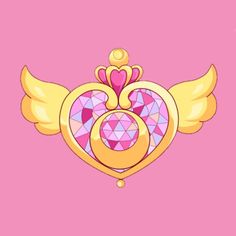 a heart with wings and a crown on top