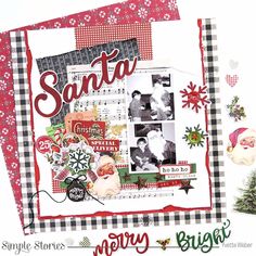 a scrapbook page with christmas pictures and words