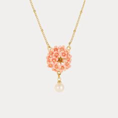 DETAILS Plating: 18K Gold Materials: 18K Gold on Brass, Enamel Measurements: Length: 16.53"(42cm) + Extender: 1.97"(5.0cm) Weight: 5.7g Hypoallergenic design Gold Flower-shaped Enamel Jewelry, Enamel Flower Pendant Necklace With Charm, Luxury Enamel Flower Pendant Necklace, Enamel Flower Charm Necklace, Pink Enamel Charm Necklace, Everyday Wear Jewelry, Fruit Necklace, Astrology Jewelry, Moon And Star Ring