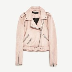 Pink Moto Jacket, Short Coats Women, Pink Leather Jacket, Cool Coats, Mode Zara, Frou Frou, Zara Fashion, Pink Coat, Pink Suede