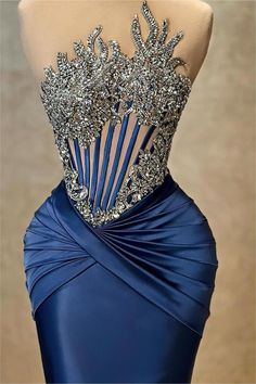 Pleated Prom Dress, Stunning Prom Dresses, Top Wedding Dresses, Prom Dress Inspiration, Blue Gown, Dressy Dresses, Elegant Dresses For Women, Mermaid Evening Dresses, Evening Dresses Elegant