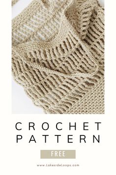 the crochet pattern is shown with text that reads,'free knitting pattern for this