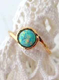 Opal ring, Mint Opal ring, Gemstone ring, Gold ring, Silver ring, Mint stone ring, October birthston Adjustable Opal Ring With Birthstone, Opal Stackable Rings With Birthstone For Promise, Adjustable Opal Ring With Open Design, Adjustable Open Opal Ring With Birthstone, Opal Gemstone Stackable Rings, Opal Gemstone Stackable Round Rings, Stackable Opal Gemstone Rings, Adjustable Opal Ring Birthstone With Round Stone, Stackable Opal Birthstone Ring For Promise