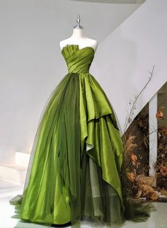 #promdress, #partydress, #formaldress, #greendress, #eveningdress, #gown Fitted Green A-line Strapless Dress, Green A-line Wedding Dress, Green Tulle Party Dress, Green Tulle Dress For Party, Fitted Green Organza Ball Gown, Green Organza Evening Dress For Prom, Green Sleeveless Corset Dress For Wedding, Green Sweetheart Neckline Evening Dress, Green Fitted Ball Gown Evening Dress