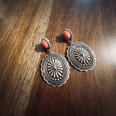 Cute Western Earrings With A Splash Of Orange Detailing! Never Worn. Western Earrings, Earrings Color, Color Orange, Jewelry Earrings, Women Jewelry, Orange, Silver, Women Shopping, Color