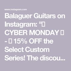 Balaguer Guitars on Instagram: "🤖 CYBER MONDAY 🤖
-
🔥 15% OFF the Select Custom Series!
The discounts are already applied in the online builders, so no need for codes – just design your dream guitar and snag it at a killer price! Build a rad color shift Espada like the one pictured.
⚡ PLUS free black finishes + free baritone scale lengths
-
🎁 GIVING BACK
This year, we’re donating a portion of our Black Friday & Cyber Monday proceeds to Toys for Tots, helping spread some holiday joy to kids in need. Your new guitar could make a difference this season!
-
🏃‍♂️ Don’t wait – head to balaguerguitars.com to take advantage of these deals before they’re gone. Let’s build something epic together.
-
#balaguerguitars #selectcustom #blackfridaysale #espada #colorshift #palemoonebony #offsetguitars