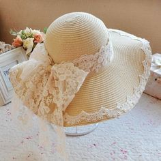 Tea Hats For Women, Victorian Hats, Floppy Hats, Bonnet Crochet, Straw Sun Hat