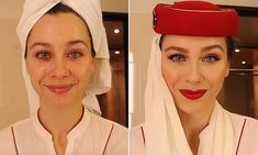 Emirates flight attendant reveals makeup routine she follows for work Cabin Crew Makeup, Emirates Flight Attendant, Flight Attendant Hair, Emirates Airline Cabin Crew, Interview Makeup, Become A Flight Attendant, The Flight Attendant, Emirates Flights, Emirates Cabin Crew