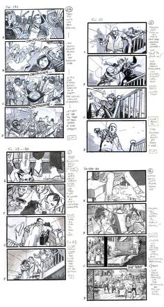 the storyboard for disney's beauty and the beast is shown in black and white