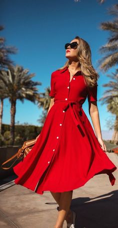 Love this shirt dress, but in white Summer Short Sleeve Shirt, Ladies Lunch, Ladies Who Lunch, Red Shirt Dress, Button Down Shirt Dress, Red Dresses, Grey Dress, Cats Eye, Midi Dress Summer