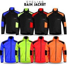 Mens Cycling Waterproof Rain Jacket High Visibility Running Top Coat M to 2XL #Fitnow Long Sleeve Nylon Windproof Raincoat, Sports Long Sleeve Nylon Raincoat, Functional Windproof Long Sleeve Raincoat, Functional Windproof Raincoat, Black Breathable Long Sleeve Windbreaker, Waterproof Long Sleeve Track Jacket For Hiking, Functional Long Sleeve Raincoat For Outdoor Activities, Black Long Sleeve Sports Raincoat, Sports Weatherproof Long Sleeve Windbreaker