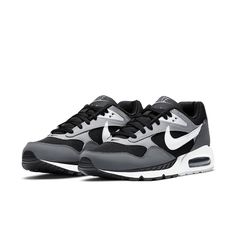 The Nike Air Max Correlate Black Grey is the perfect choice for athletes who want an athletic edge with a fashion-forward look. The cushioned sole of this shoe provides comfort and support, while the molded upper part adapts to the contours of your foot, allowing maximum control and stability during performance. A classic black, white, and grey aesthetic combined with bright yellow and pink accents provide you with a stylish look that will turn heads everywhere you go. Perfectly suited for endur White And Grey Aesthetic, Nike Air Max Correlate, Black Nike Air Max, Grey Aesthetic, Air Shoes, Nike Air Shoes, Gray Aesthetic, Grey Wolf, Yellow And Pink