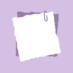 a piece of paper with a hook hanging from it's end on a purple background