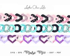 Faux Leather Chain links - Maisie Moo's Link-de-Link Collection Includes 3 Exclusive designs - the Circle, the Heart and the Rounded Triangle Create headbands, bracelets, satchel straps, fobs, straps, belts, so many cool uses for your linking templates.  Such a great way to use up all those small pieces of faux leather or real leather you just can't throw away! I include 5 different template designs - One simple rounded triangle link shape, two exclusively designed connecting ends for use in bra Bracelet Template, Please Remember Me, Leather Chain, Silhouette Designer Edition, Exclusive Designs, Chain Link, Template Design, Cricut, Faux Leather