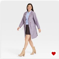 Raincoat From A New Day. Soft Purple Color. Size Medium. New With Tags. Purple Rain Coat, Raincoat Outfit, Hooded Raincoat, Soft Purple, Anorak Jacket, Rain Coat, Purple Rain, Water Resistant Fabric, A New Day