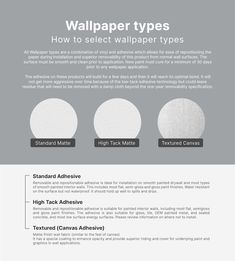 the different types of wallpapers are shown in this page, which shows how to use