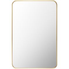 a square gold framed mirror on a white background, with an empty space in the middle