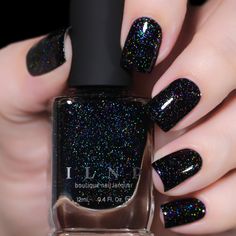 Nail Nail Designs, Black Holographic, Idea Nail, Zoya Nail, Zoya Nail Polish, Nail Idea, Party Bus