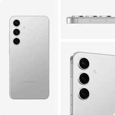 three different views of the back and side of an upcoming samsung foldable camera phone