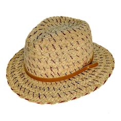 Unique natural raffia straw fedora with a non vegan leather band. Elastic comfort fit band 3.5” crown 2.5” brim Brimmed Fedora With Braided Toquilla Straw, Braided Toquilla Straw Brimmed Fedora, Braided Toquilla Straw Fedora, Brown Fedora Straw Hat, Brown Straw Fedora Hat, Brown Woven Fedora Straw Hat, Brown Straw Fedora, Brown Woven Straw Fedora, Woven Toquilla Straw Fedora With Short Brim