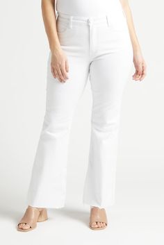 KUT FROM THE KLOTH Stella Boot | EVEREVE Trendy White Flare Jeans Frayed Hem, Trendy White Flare Jeans With Frayed Hem, Chic White Flare Jeans For Fall, White Mid-rise Flare Jeans With Frayed Hem, White Denim Flare Jeans For Fall, Chic White Stretch Flare Jeans, White Flare Denim Jeans, White Flare Jeans With Frayed Hem, White Stretch Flare Jeans For Fall