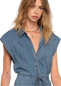 Flirty and effortless, the Kimmy Romper is made of our soft washed denim and has a relaxed fit. Pair it with your favorite sandals for a perfect on-the-go outfit. Duster Dress, Cami Midi Dress, Bella Dahl, Raglan Pullover, Washed Denim, Swimwear Fashion, Swimwear Accessories, Denim Wash, Front Porch