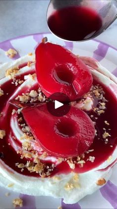 an image of a dessert with cherries on it