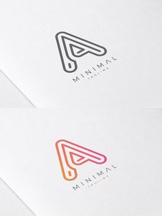 two logos designed for minimal design, one with an arrow and the other with a letter