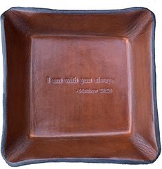 a brown ceramic plate with the words i can't wait for you always