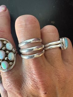 Southwest native American Navajo, handmade rib, ring sterling silver size 9 Southwestern Style Adjustable Open Ring, Southwestern Sterling Silver Opal Ring, Southwestern Silver Opal Ring In Sterling Silver, Rib Ring, Ring Sterling Silver, Sterling Ring, Rings Statement, Sterling Silber, Favorite Jewelry