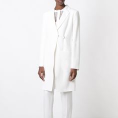 La Perla Women White 'Leisuring' Couture-Cut Silk Coat Us Size 4 Small La Perla 'Leisuring' Couture-Cut Coat White Silk Blend 'Leisuring' Couture-Cut Coat From La Perla. Designer Style Id: 0021990 Colour: White Made In Italy Blazer/Sport Jacket Long #Party #Wedding #Travel #Resort Lining Composition: Viscose 100% Outer Composition: Silk 28% Outer Composition: Acetate 72% Semi-formal White Outerwear With Concealed Placket, Designer Structured Workwear Outerwear, Elegant White Long Coat Blazer, Designer White Outerwear With Buttons, Elegant Outerwear With Lapel Collar For Daywear, Designer Spring Blazer For Workwear, White Lapel Collar Outerwear For Office, White Semi-formal Outerwear With Button Cuffs, Designer White Outerwear For Work