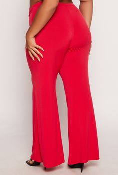 Palazzo Pants, Wide Leg, High Waisted, Solid, Item Number 3850062121014 Non-stretch Red Pants, Red Solid Long Pants, Red Solid Color Long Pants, Non-stretch Red Bottoms, Red Stretch Wide Leg Full-length Pants, Red Wide Leg Bottoms Solid Color, Red Wide Leg Bottoms, Red High-waist Bottoms With Elastic Waistband, Red High Waist Bottoms With Elastic Waistband