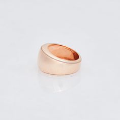 Elegant Concave Dome Ring For Wedding, Elegant Wedding Dome Ring With Concave Design, Luxury Hallmarked Wide Band Jewelry, Elegant Dome Ring With Polished Finish, Luxury 14k Rose Gold Oval Jewelry, Elegant Rose Gold Signet Ring With Polished Finish, Formal Rose Gold Rings With Smooth Bezel, Timeless Formal Wide Band Open Ring, Fine Jewelry Polished Wide Band Ring