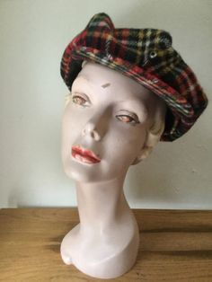 "Plenty of room in this big old Tam for dread locks, or just stylish for anyone to wear. These extra large Tams where fashionable in the 1970s Fabric feels like a cotton and poly or cotton and wool mix. Lined with a satiny grosgrain Has a faux leather headband that shows some wear Brim snaps to hat, can be worn snaped or not for more height Has a button on the top This Tam has seen some wear, but has plenty of life left in it! No rips, stains , tears or off smells Marked: Fashion Club Deluxe x- Vintage Red Hat For Fall, Retro Fall Hats One Size, Retro One Size Hats For Fall, Retro Fall Hat One Size, Vintage Fall Hats One Size, Retro Fall Hats, Vintage Cotton Hat One Size, Vintage Multicolor Hats For Fall, Vintage Fall Hats