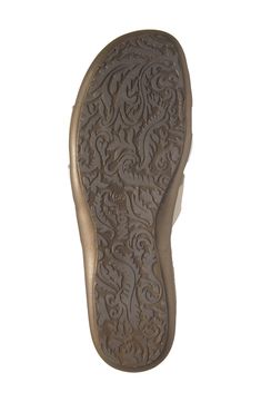 Superior cushioning and arch support provide lasting comfort in this leather slide sandal with supple woven straps at the vamp. Leather upper and lining/synthetic sole Cushioned footbed with arch support Imported The Vamp, Leather Slide Sandals, Leather Slides, The Vamps, Sandal Women, White Beige, Ivory White, Arch Support, Slide Sandals