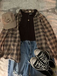 Fall Aesthetic Outfit, Flannel Outfits, Tomboy Fashion, 가을 패션, Outfit Inspo Fall