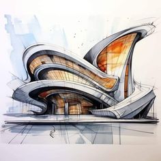 an artistic drawing of a building that looks like it is going to be built into the ground