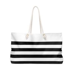 Our oversized Weekender Tote is perfect for your weekend at the beach or in town. The wide-mouthed, durable bag holds a generous amount of personal items and is easily held by its thick rope handles. .: 100% Spun Polyester .: T-bottom .: Laminated lining Length, 24.02 in Width, 13 in Depth, 5.52 in Handle height, 11.42 in Thick Rope, Weekender Tote, Rope Handles, Weekender Bag, Beach Bag, Girls Trip, Personalized Items, Tote Bag, Trending Outfits